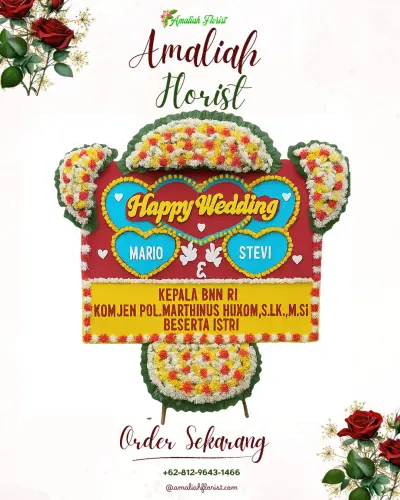 Karangan Papan Bunga Pernikahan di Abeli Dalam
